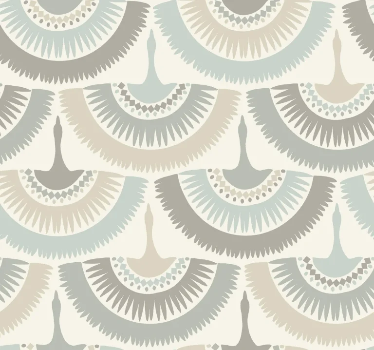 Feather & Fringe Wallpaper - Neutral/Blue — Ảnh 3