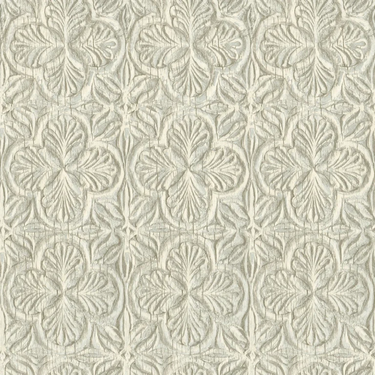 Chesapeake Karachi Wooden Damask Wallpaper - Aqua — Image 2