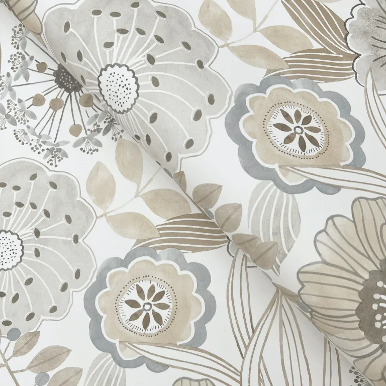 Artistic Bouquet Wallpaper - Neutral — Ảnh 5