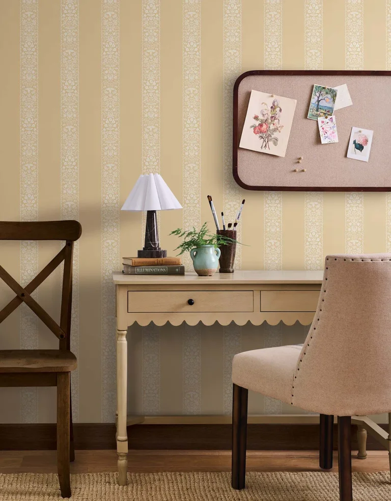 Rifle Paper Co. Estee Stripe Wallpaper - Gold — Image 2