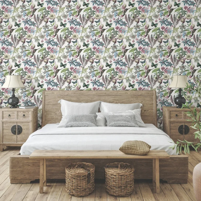 Butterfly House Wallpaper - White/Fuchsia — Ảnh 8