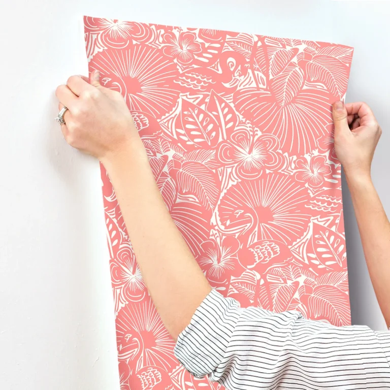 Idalia Floral Flamingo Wallpaper - Coral — Image 4
