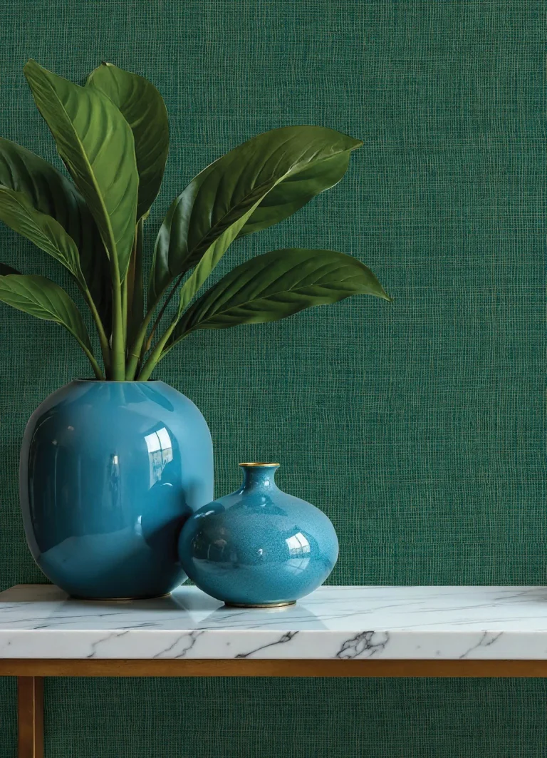 Alba Open Weave Wallpaper - Evergreen — Image 6