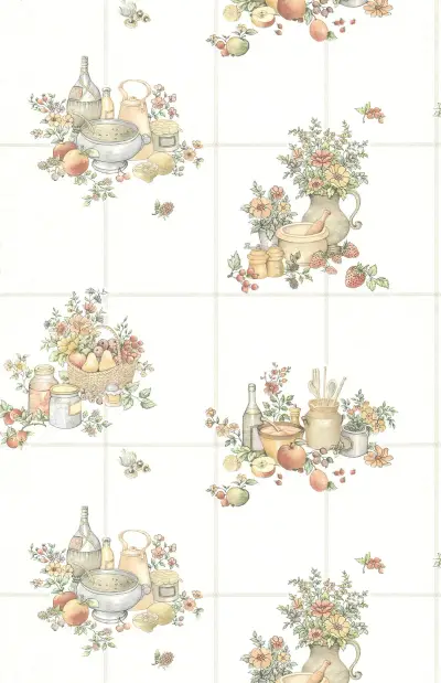 Giada Basket Tile Wallpaper - Off White