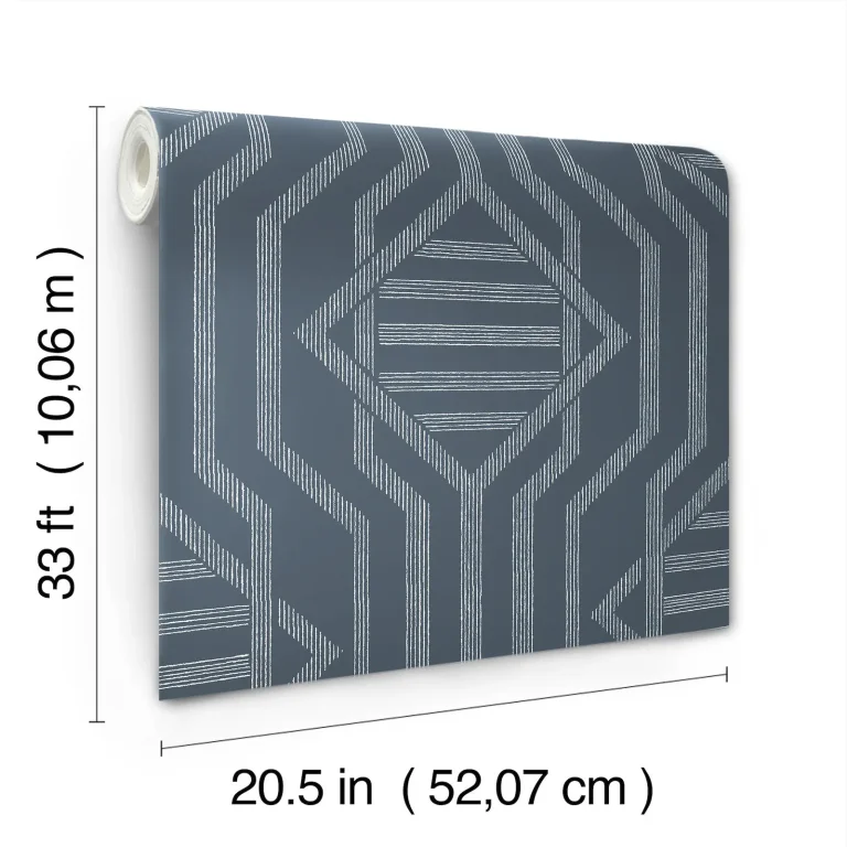 Essex Geometric Wallpaper - Navy — Ảnh 6