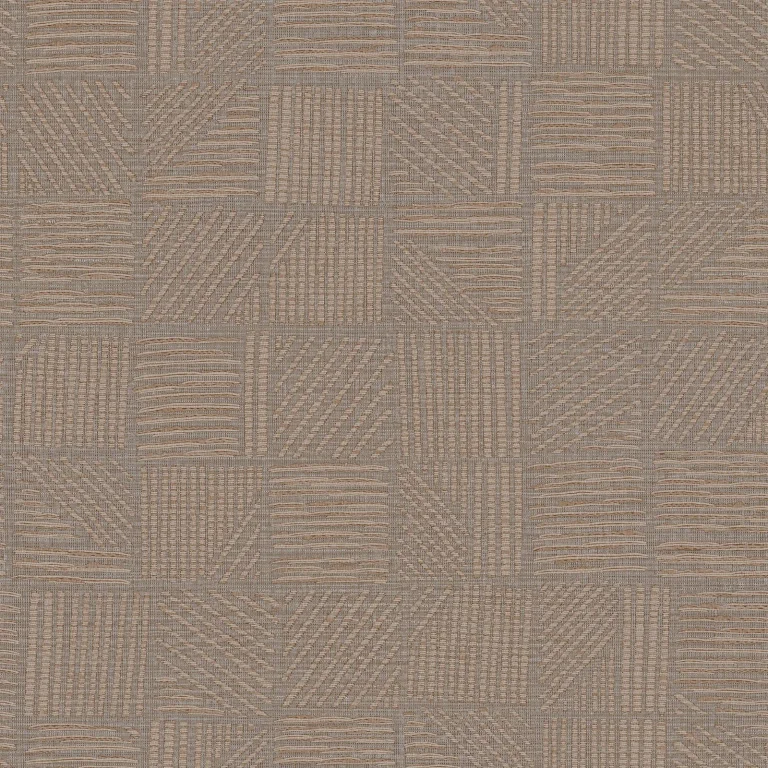 Chiseled Patchwork Faux Fabric Wallpaper - Brown — Ảnh 2