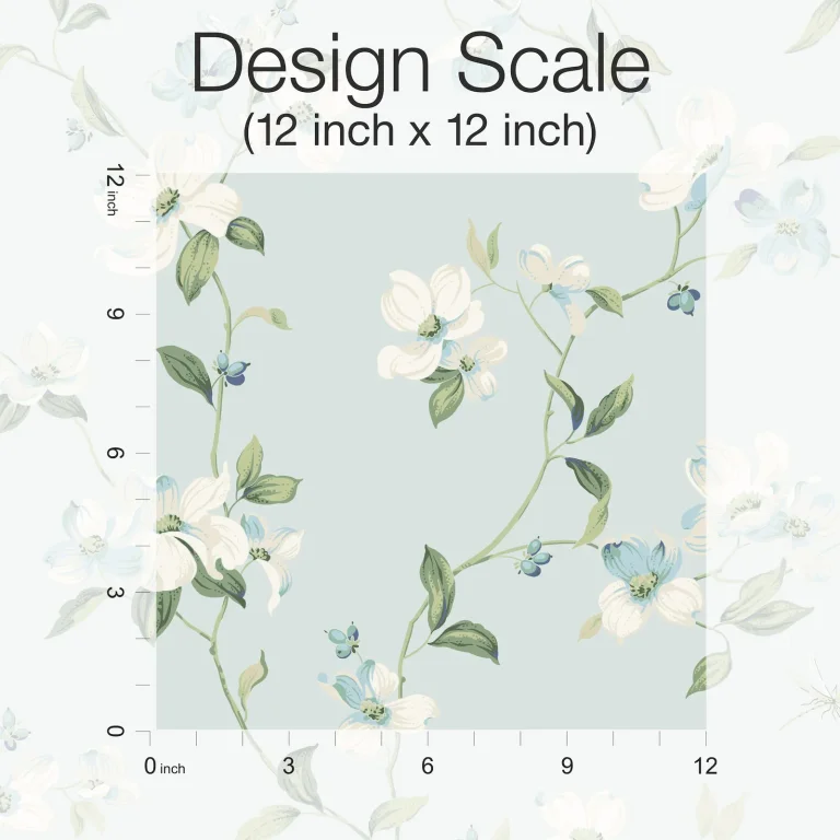 Dogwood Wallpaper - Light Blue — Ảnh 4