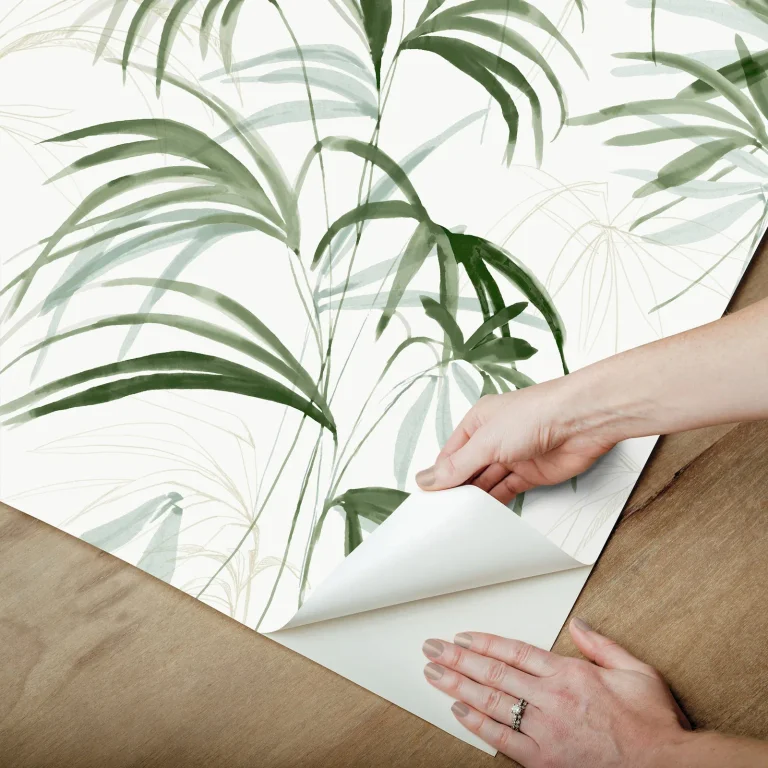 Candice Olson Inky Palms Peel and Stick Wallpaper - Green — Image 4