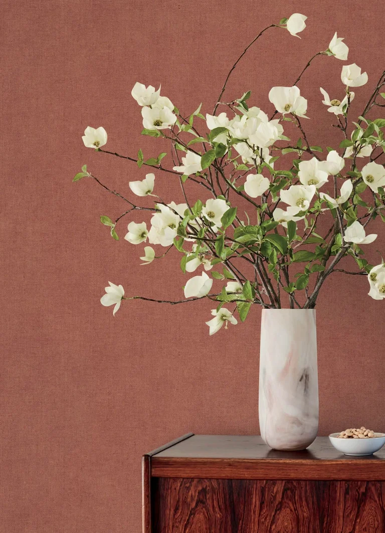 Nuovo Faux Linen Wallpaper - Rust — Ảnh 4