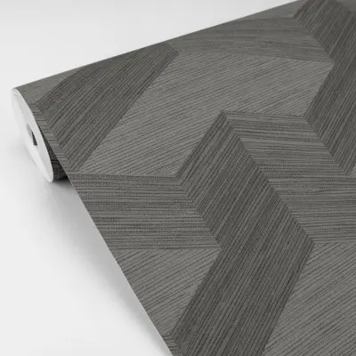 Y Knot Geometric Texture Wallpaper - Grey