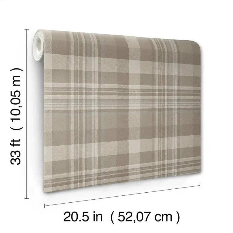 Chesapeake Dutton Plaid Flannel Wallpaper - Brown — Ảnh 6
