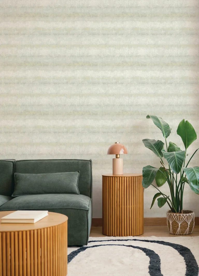 Morningtide Textured Stripe Wallpaper - Seafoam — Ảnh 3