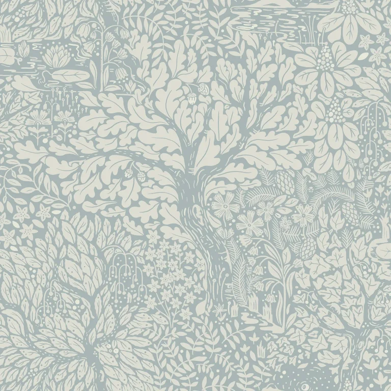 Olle Forest Sanctuary Wallpaper - Light Blue — Ảnh 3