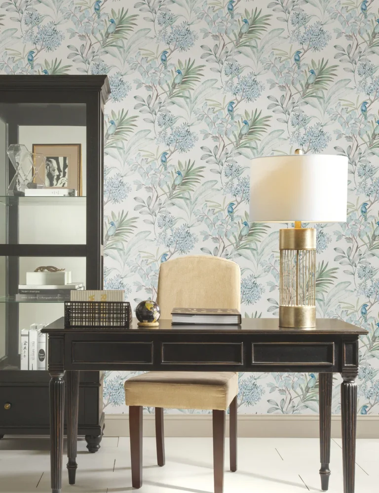 Handpainted Songbird Wallpaper - Turquiose — Ảnh 5