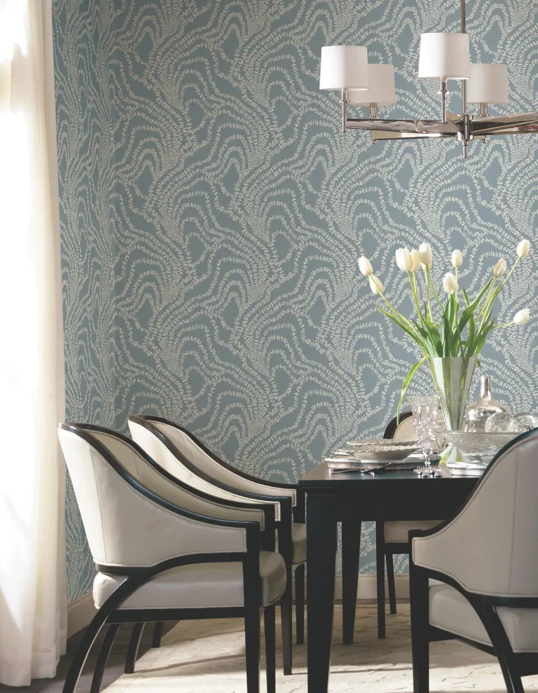 Ronald Redding String of Pearls Vine Wallpaper - Denim — Ảnh 2