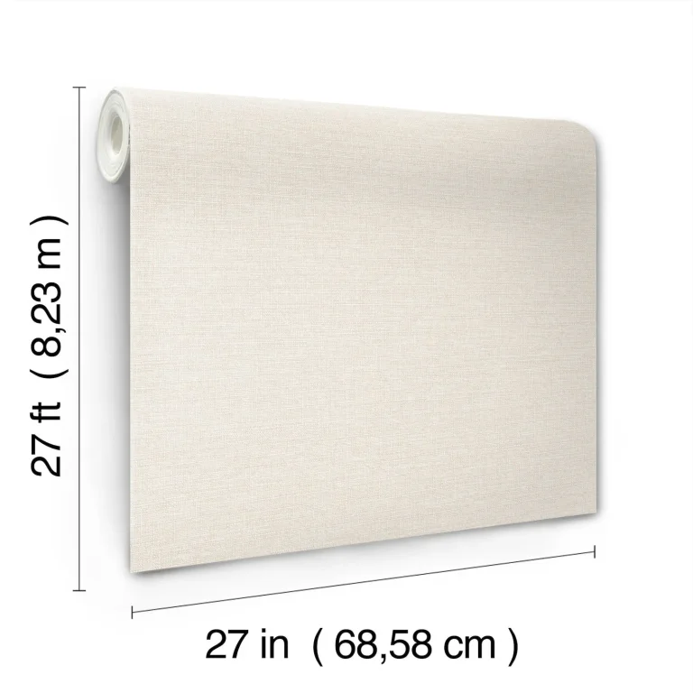 Terrene Faux Linen Wallpaper - Cream — Ảnh 6