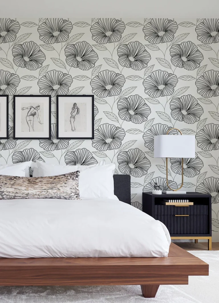 Mythic Floral Wallpaper - Black — Ảnh 4