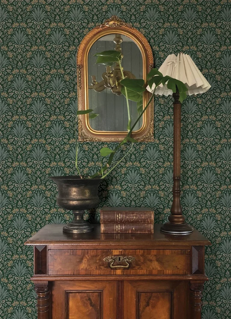 Chris Loves Julia Woodbury Floral Damask Wallpaper - Evergreen — Ảnh 3