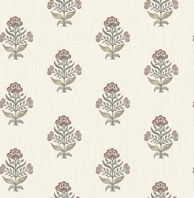 Chesapeake Hollyhock Floral Crest Wallpaper - Rust — Ảnh 4