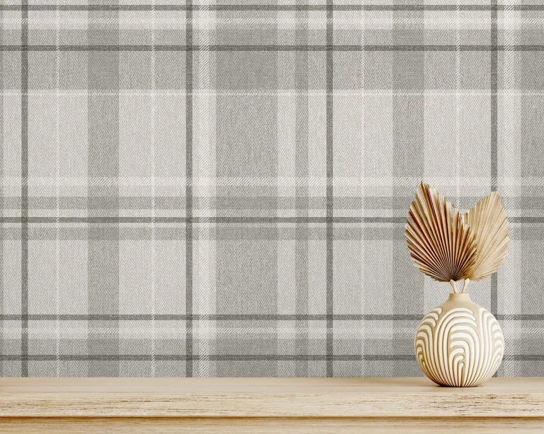 Harris Plaid Chevron Wallpaper - Grey — Ảnh 7