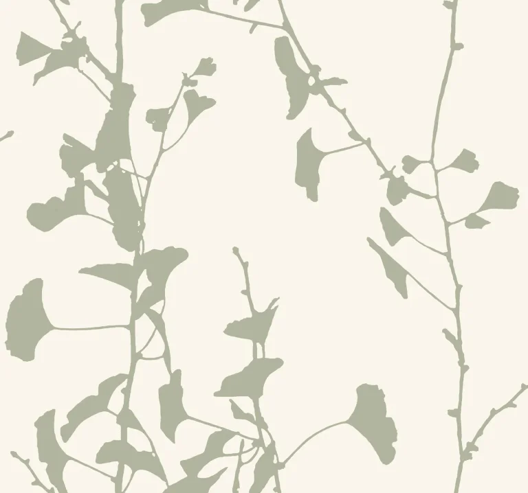 Ronald Redding Ginkgo Silhouette Cork Wallpaper - Sage — Image 4