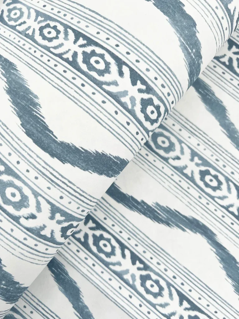 Rhys IKAT Stripe Wallpaper - Blue — Ảnh 3
