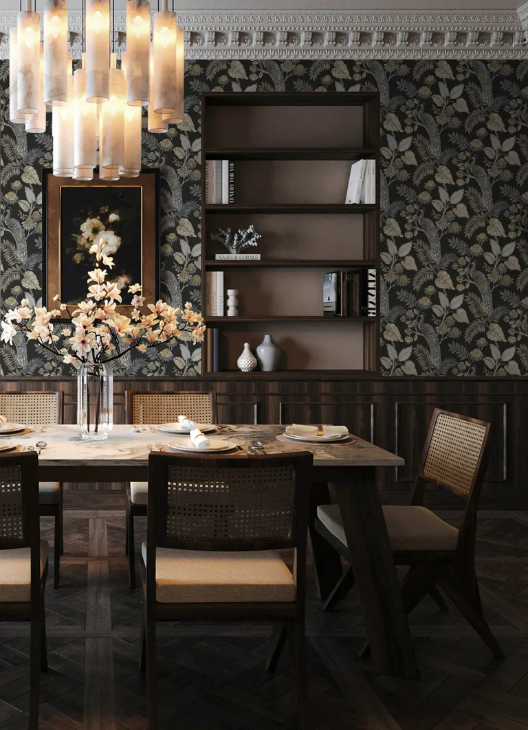 Chris Loves Julia Geneva Peacock Paradise Wallpaper - Black — Ảnh 3