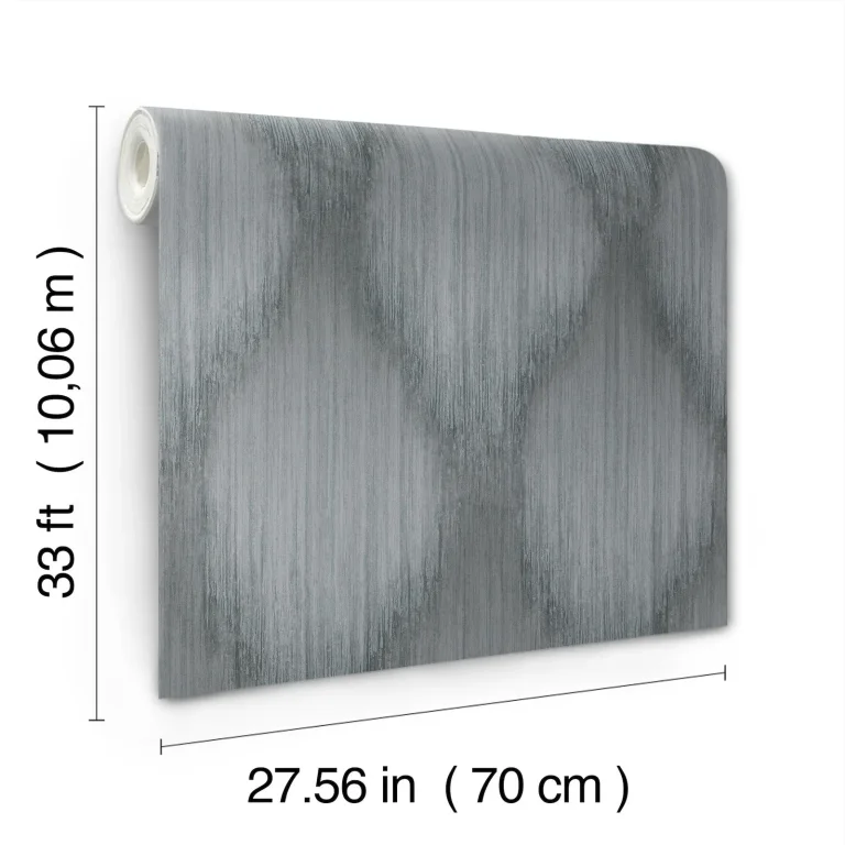 Starfall Metallic Ikat Wallpaper - Pewter — Ảnh 2