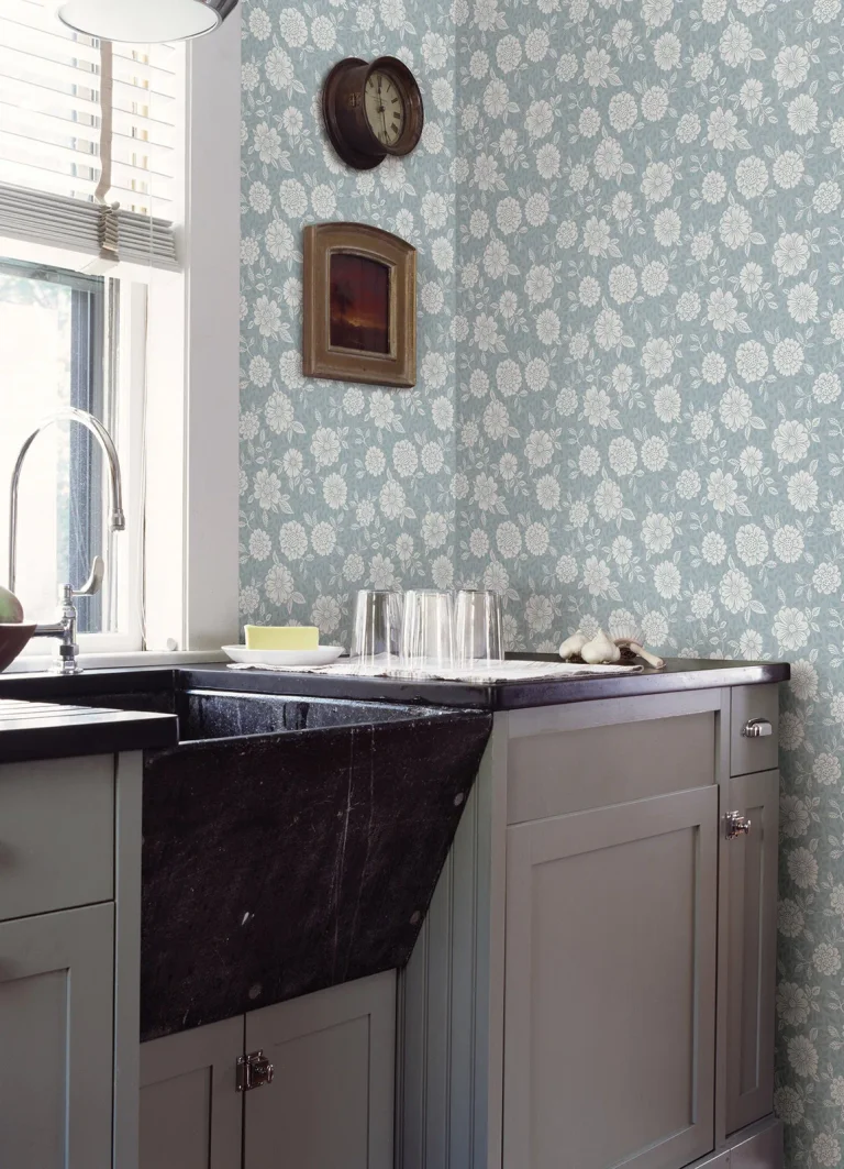 Lizette Charming Floral Wallpaper - Light Blue — Ảnh 2