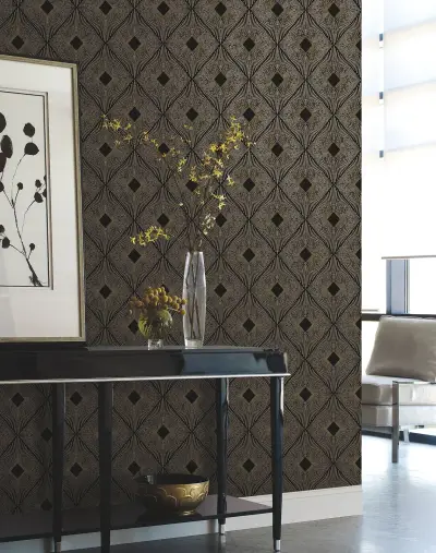 Harlowe Wallpaper - Black/Gold