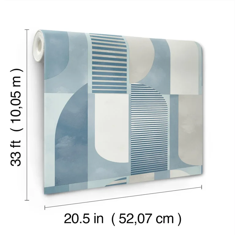 Otto Abstract Geometric Wallpaper - Blue — Ảnh 3