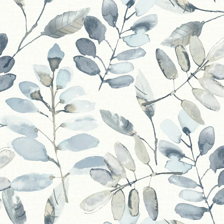 Chesapeake Pinnate Leaves Wallpaper - Blue — Ảnh 5