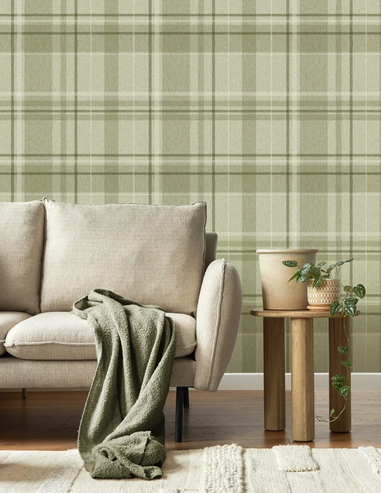Harris Plaid Chevron Wallpaper - Green — Ảnh 4