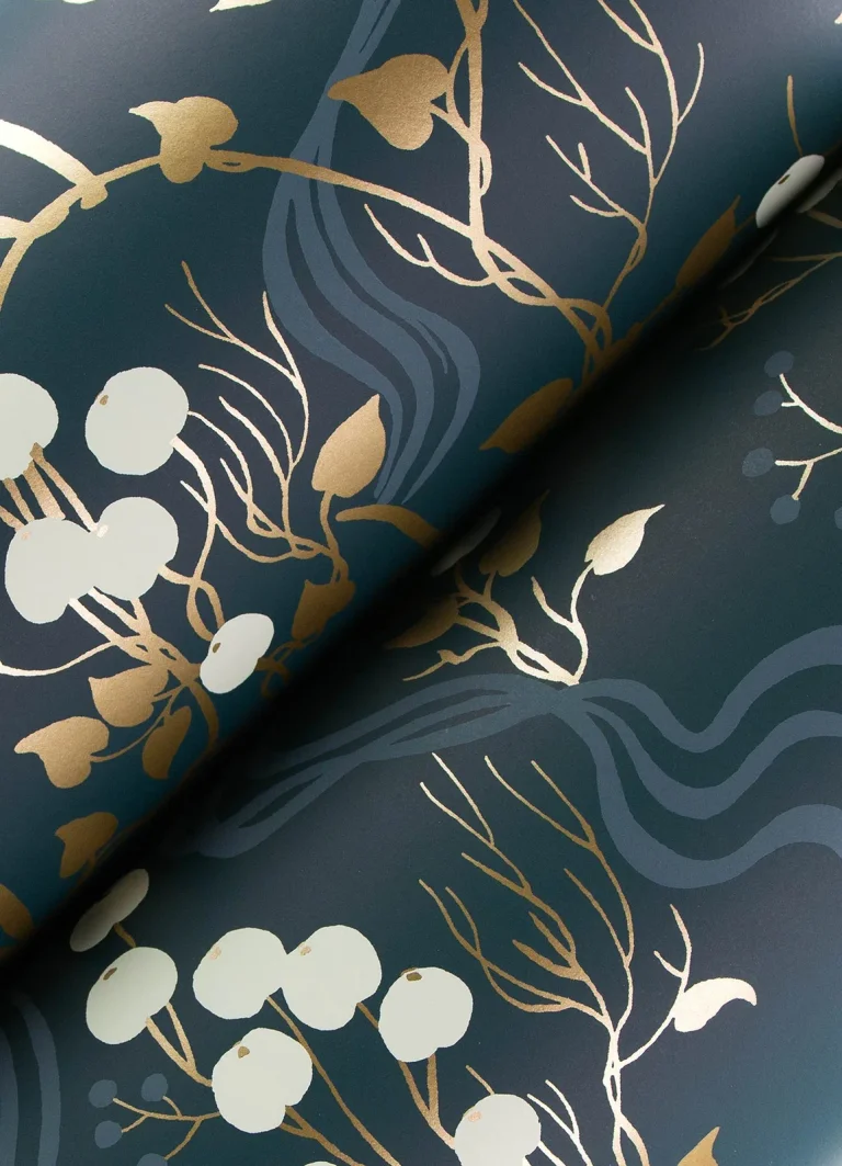 Linden Jungle Canopy Wallpaper - Navy — Ảnh 2