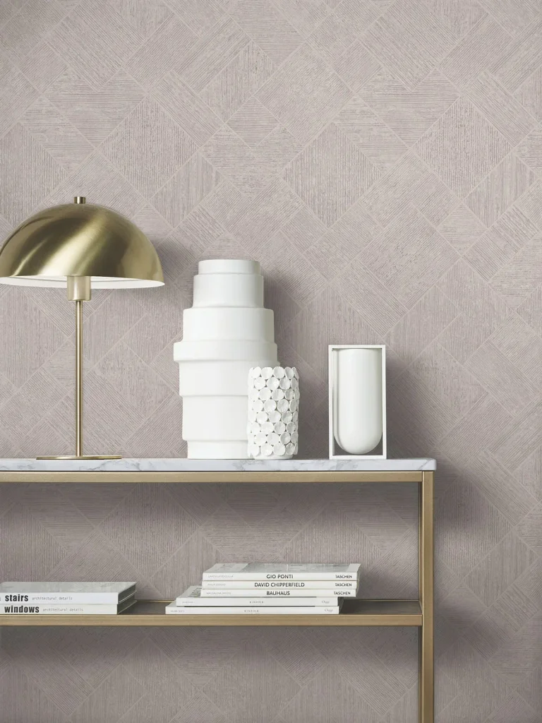 Marquetry Tile Wallpaper - Grey — Ảnh 2