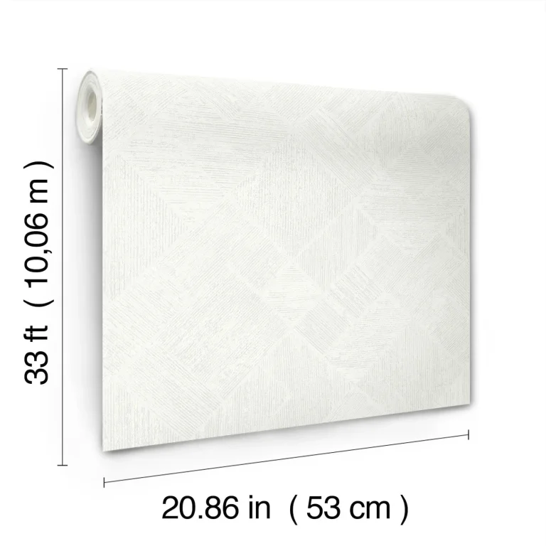 Marquetry Tile Wallpaper - White — Image 5