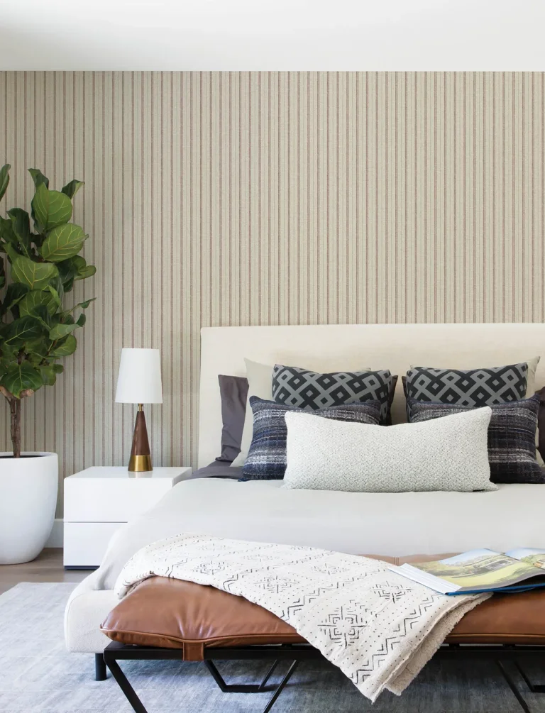 Chesapeake Harville Double Stripe Wallpaper - Maroon — Ảnh 6