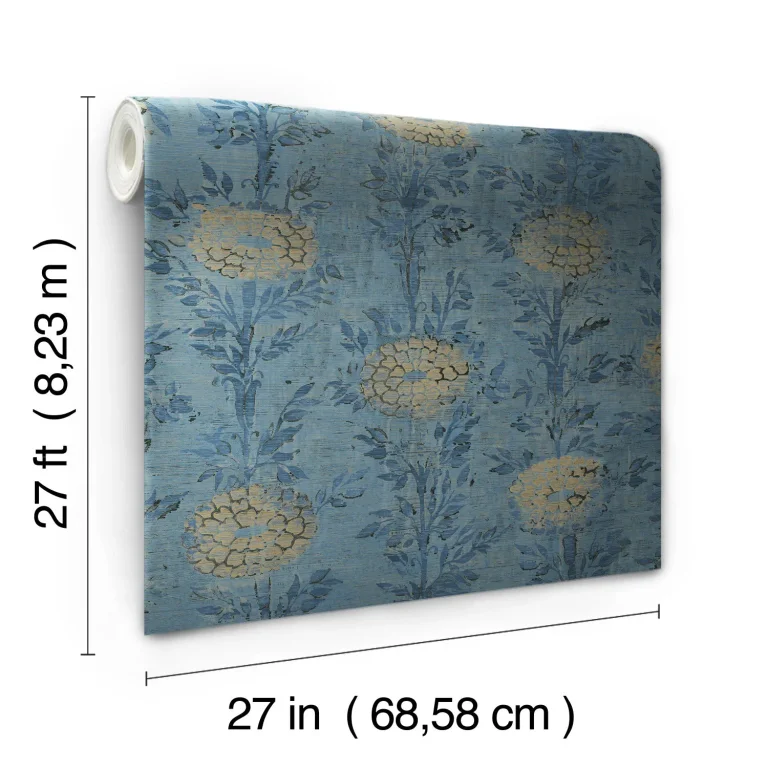 Ronald Redding French Marigold Wallpaper - Denim/Gold — Ảnh 7