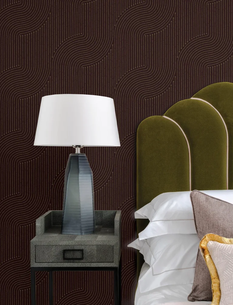 Braddock Rhythmic Flow Wallpaper - Merlot — Image 5