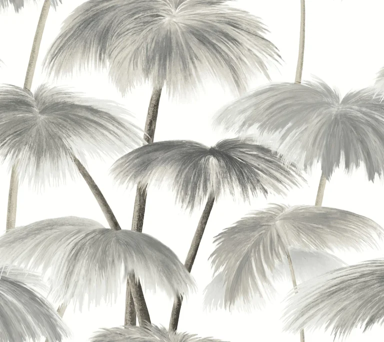 Plein Air Palms Wallpaper - Black & White — Ảnh 2