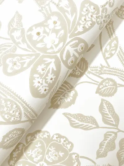 Rifle Paper Co. Gracie Garden Wallpaper - Beige & White