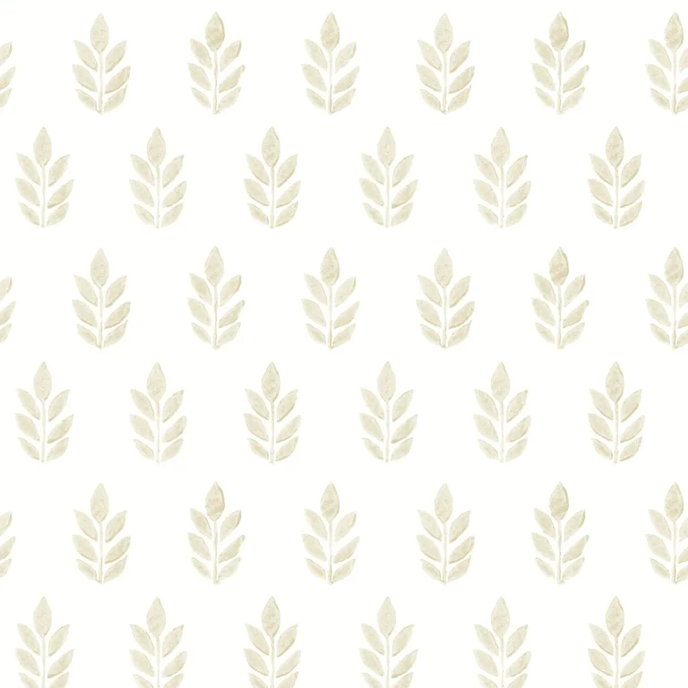 Chesapeake Ervic Leaf Block Print Wallpaper - Eggshell — Ảnh 3
