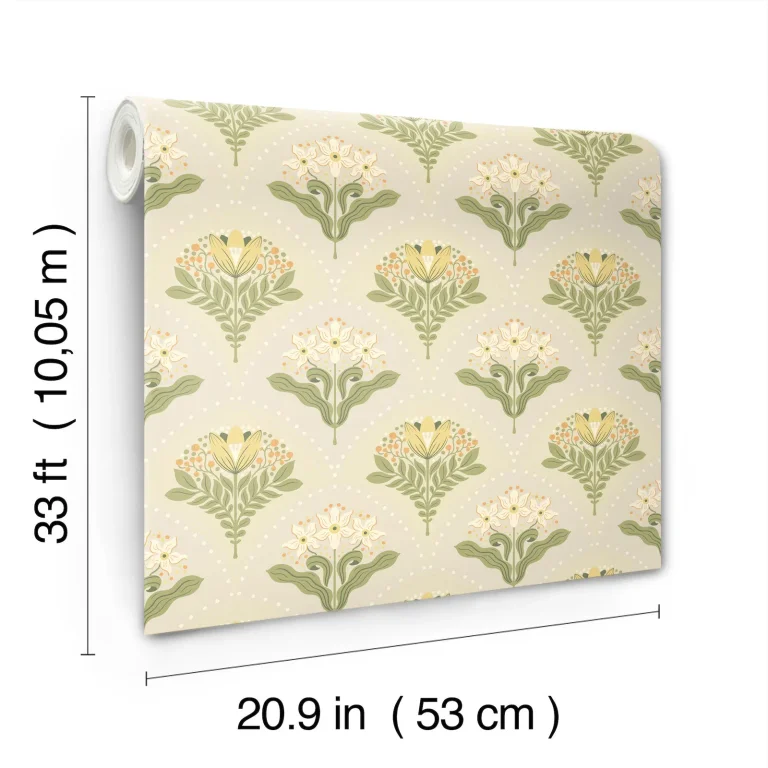 Maj Floral Damask Wallpaper - Light Grey — Ảnh 2