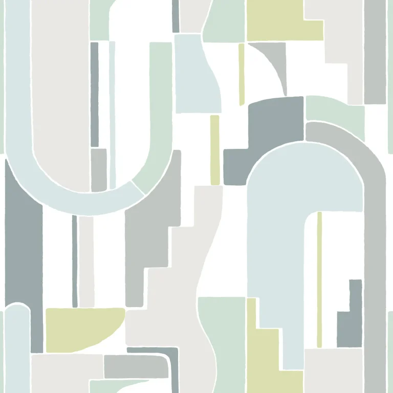 Odele Geometric Archways Wallpaper - Sky Blue — Ảnh 2