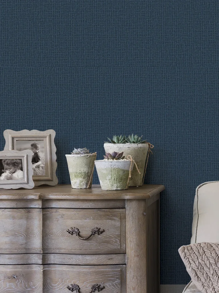 Marblehead Basket Weave Wallpaper - Cobalt — Ảnh 3