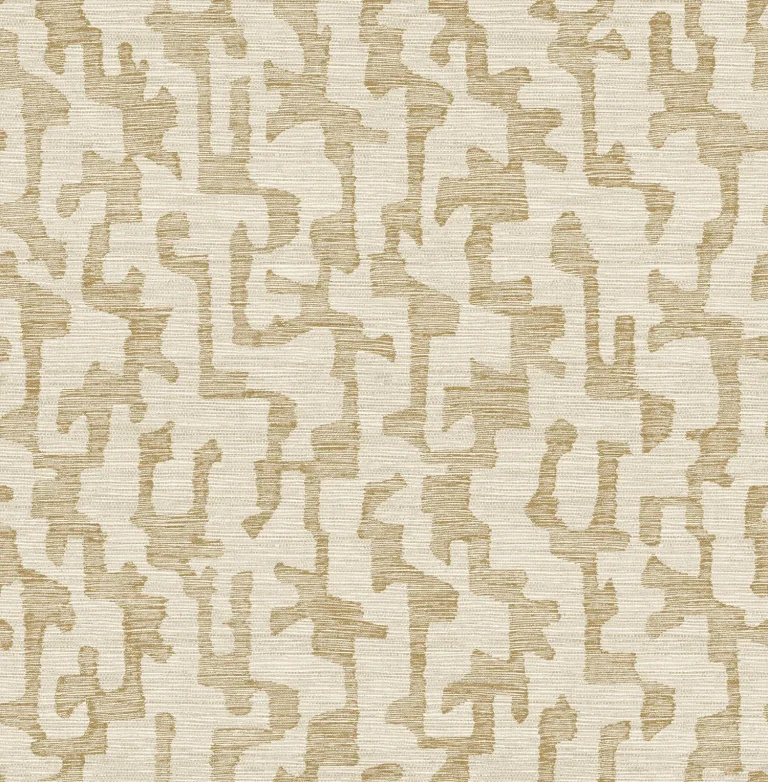 Cipher Geometric Faux Grasscloth Wallpaper - Chestnut — Ảnh 5