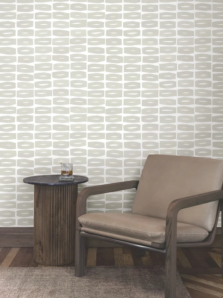 Modernist Motif Wallpaper - Lichen Grey — Ảnh 3
