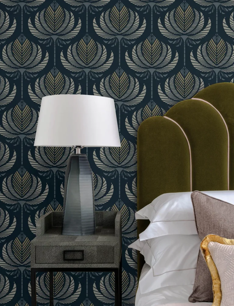 Ferrenby Floral Fan Wallpaper - Dark Blue — Ảnh 4