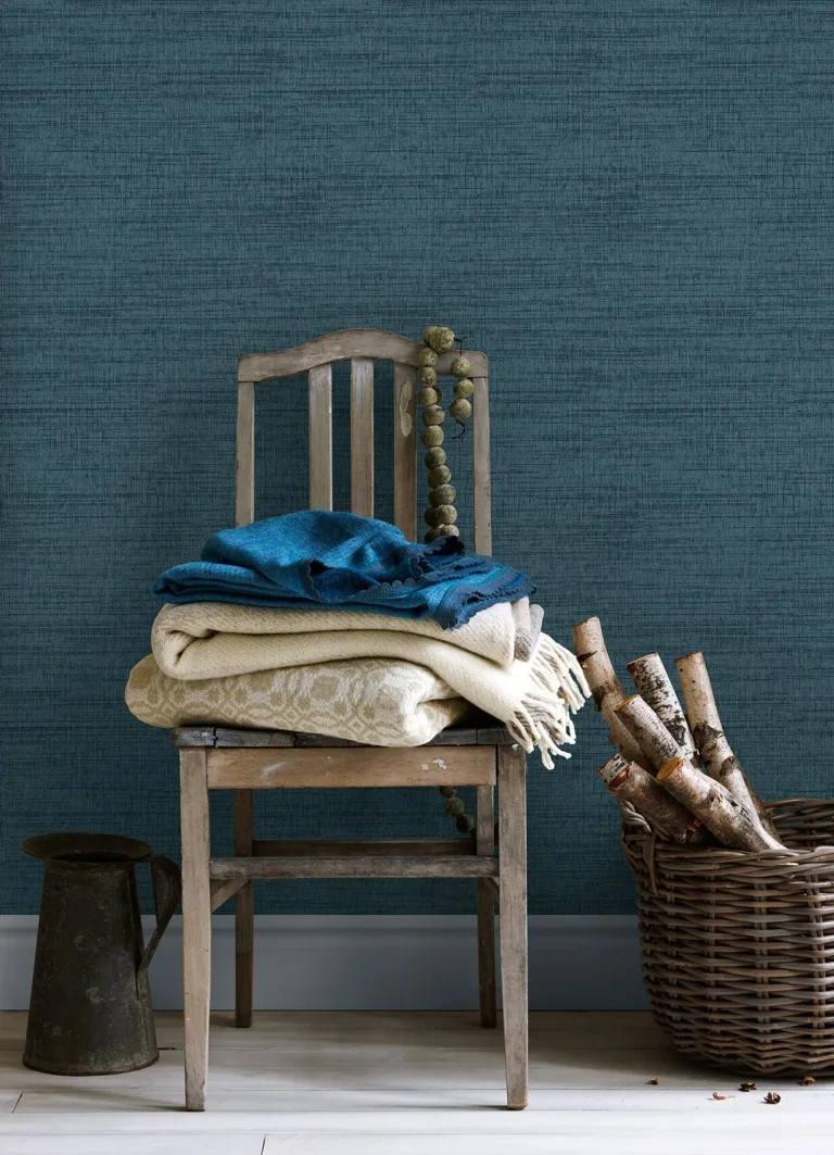 Chesapeake Solitude Distressed Texture Wallpaper - Navy — Ảnh 4