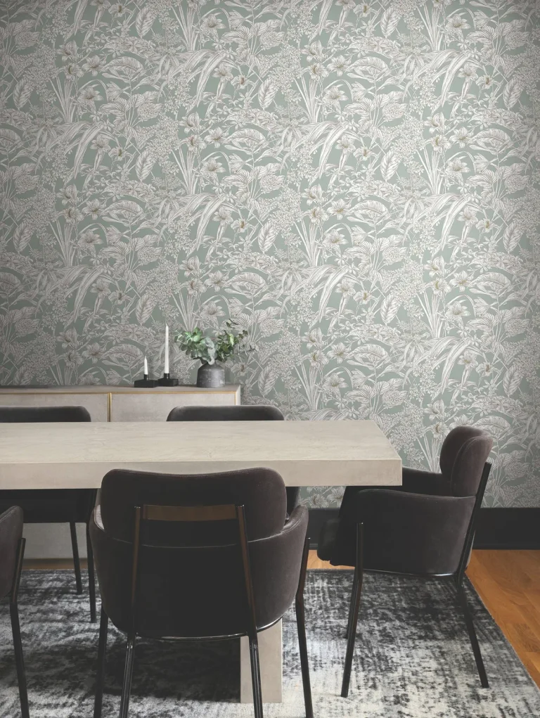Orchid Conservatory Toile Wallpaper - Seamist/Taupe — Ảnh 5